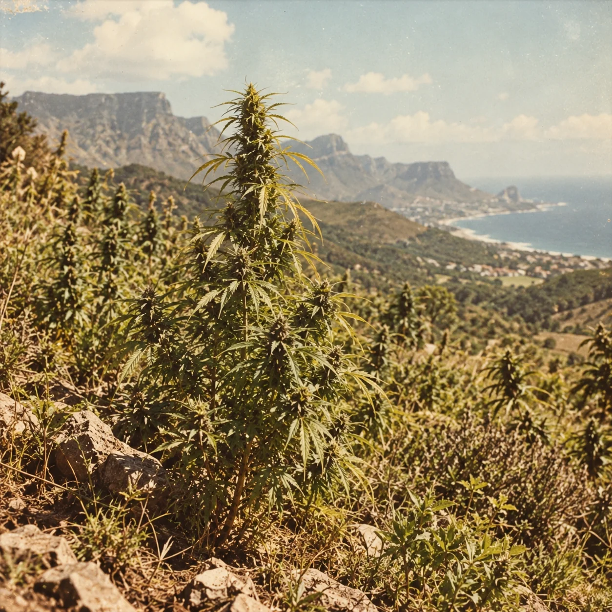 Vintage-inspired photograph of the strain landscape representing Durban Poison in Durban, South Africa